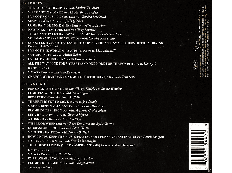 Thumbnail - Frank Sinatra, VARIOUS - Duets 20th Anniversary (Deluxe Edition) (CD)