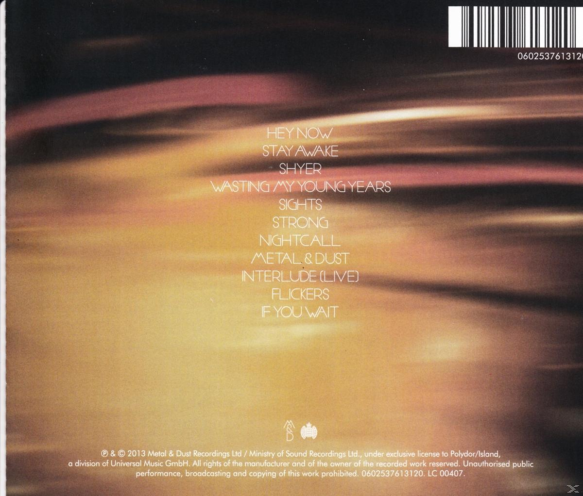 Album-Rückseite mit Songtitelliste, gelb-orangem Hintergrund und Text.