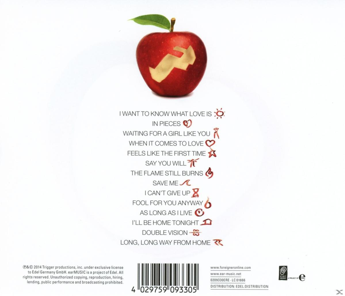 CD-Cover mit einem roten Apfel mit Biss und einer Liste der Songtitel.