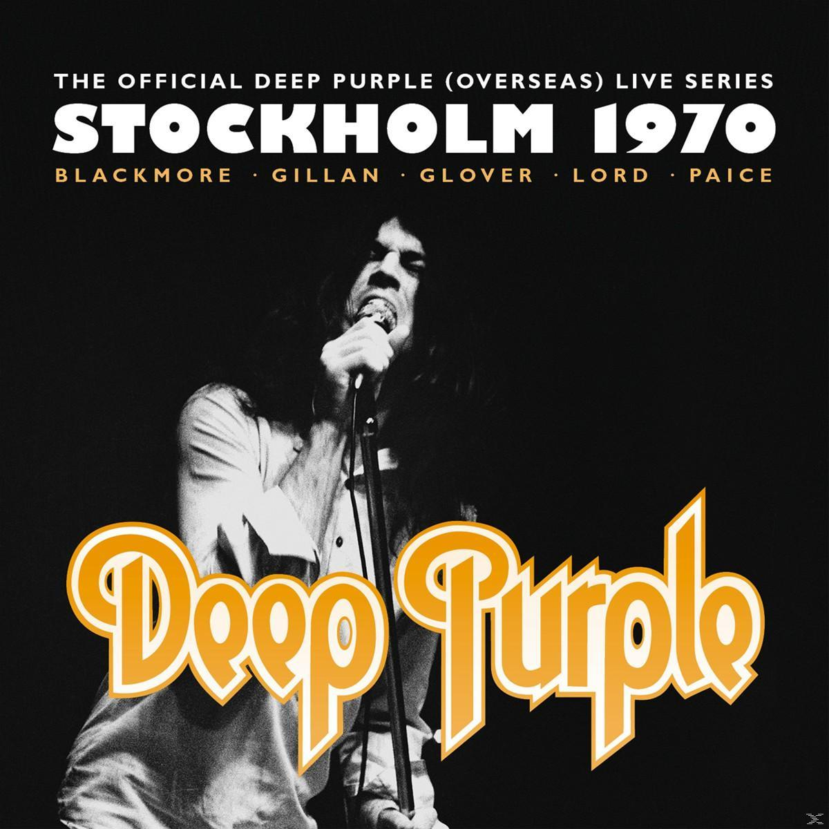 Deep Purple Live-Konzert-DVD-Cover, Bühne, Sänger mit Mikrofon, Text.
