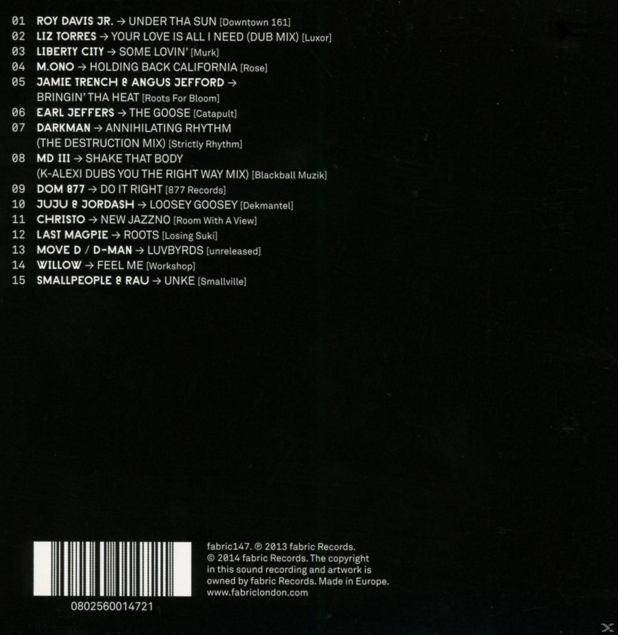 Tracklist op een witte achtergrond. Tekst is zwart. De achtergrond is lichtgroen.