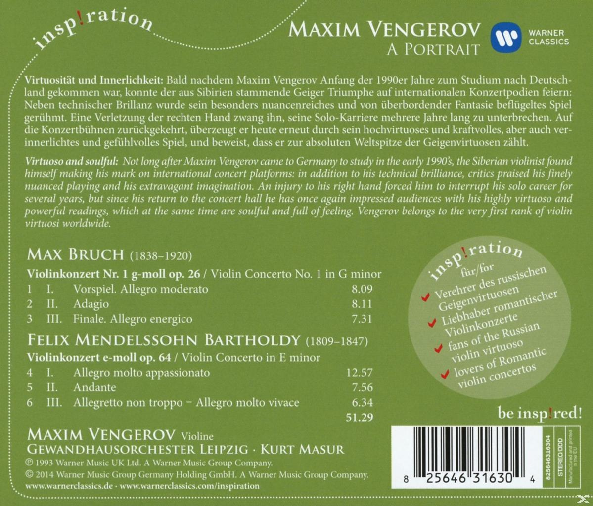 CD-Cover: Text über einen Geiger. Weißer Text auf braunem Hintergrund. Geige und Text.