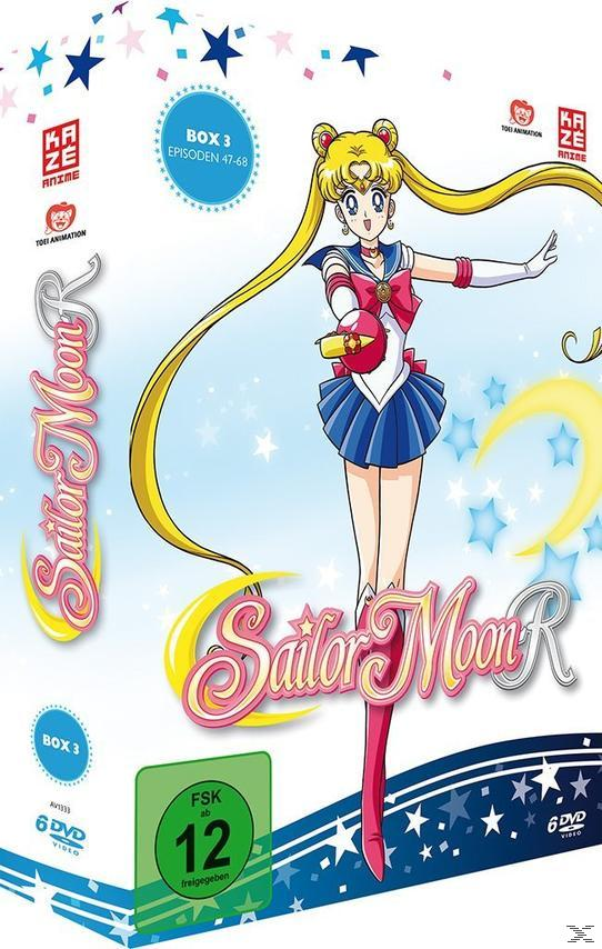 Sailor Moon R Box 3 DVD-Set. Anime-Charakter auf der Vorderseite. Sterne und ein Mond im Hintergrund.