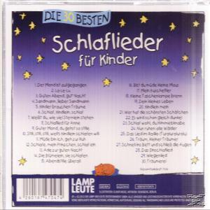 Die 30 Besten Schlaflieder für Kinder Albumcover. Die Titelliste und Cartoonsterne darum herum.