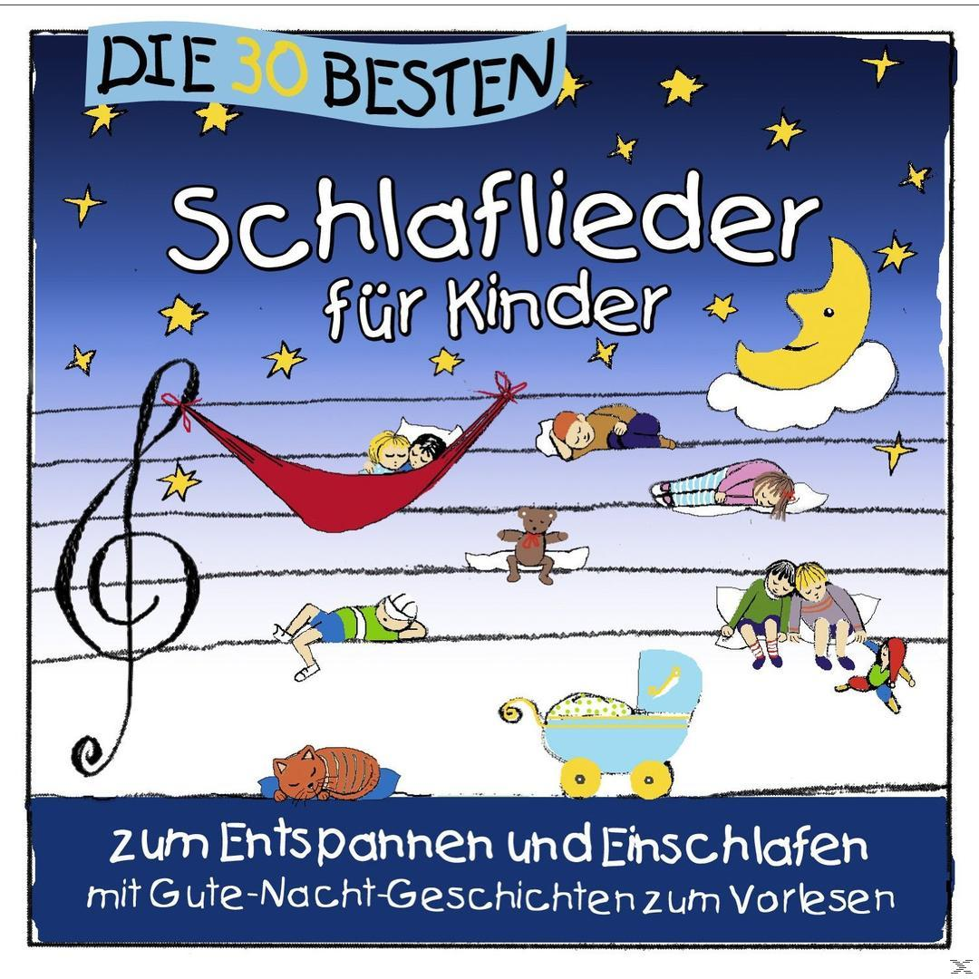 Albumcover mit schlafenden Kindern. Sterne, Mond und Noten im Hintergrund.
