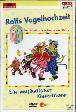 DVD-Cover von Rolfs Vogelhochzeit. Zeichentrickfiguren mit Vögeln.