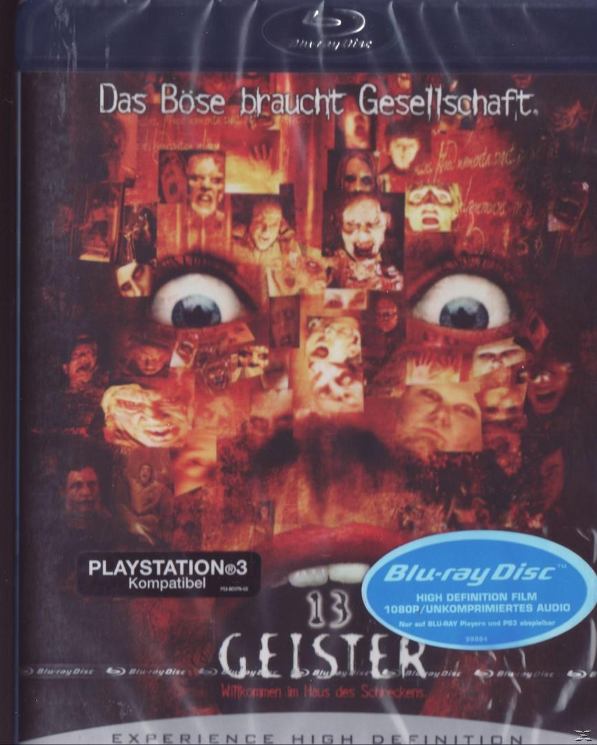 Filmcover mit einer Collage von Gesichtern und dem Text '13 Geister' und 'PlayStation3'.