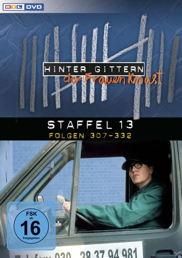 DVD-Cover: 'Hinter Gittern'. Eine Frau in einem Van blickt zum Betrachter. Titel oben.