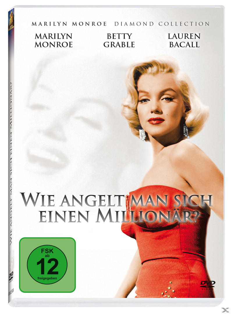 DVD-Hülle mit dem Bild von Marilyn Monroe. Text: Wie angelt man sich einen Millionär?