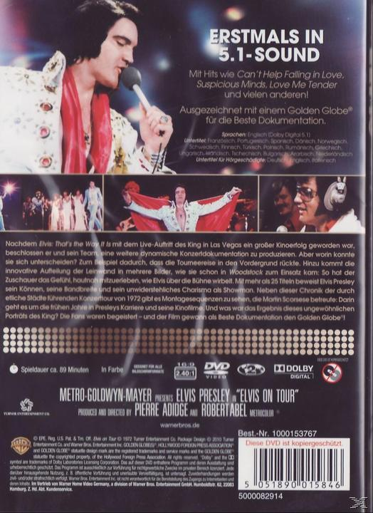 DVD-Cover: Elvis im Konzert, Text auf Deutsch. Enthält Bilder und Text aus dem Film.