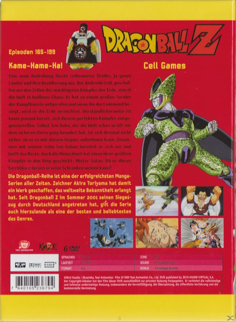 DVD-Cover-Artwork von Dragon Ball Z, mit Cell und anderen Charakteren auf dem Cover.