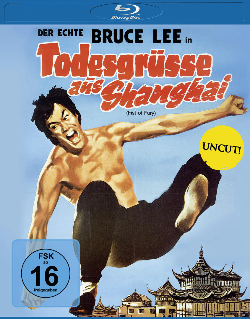 Filmcover von Bruce Lee in Kampfpose. Titeltext ist auf Chinesisch.