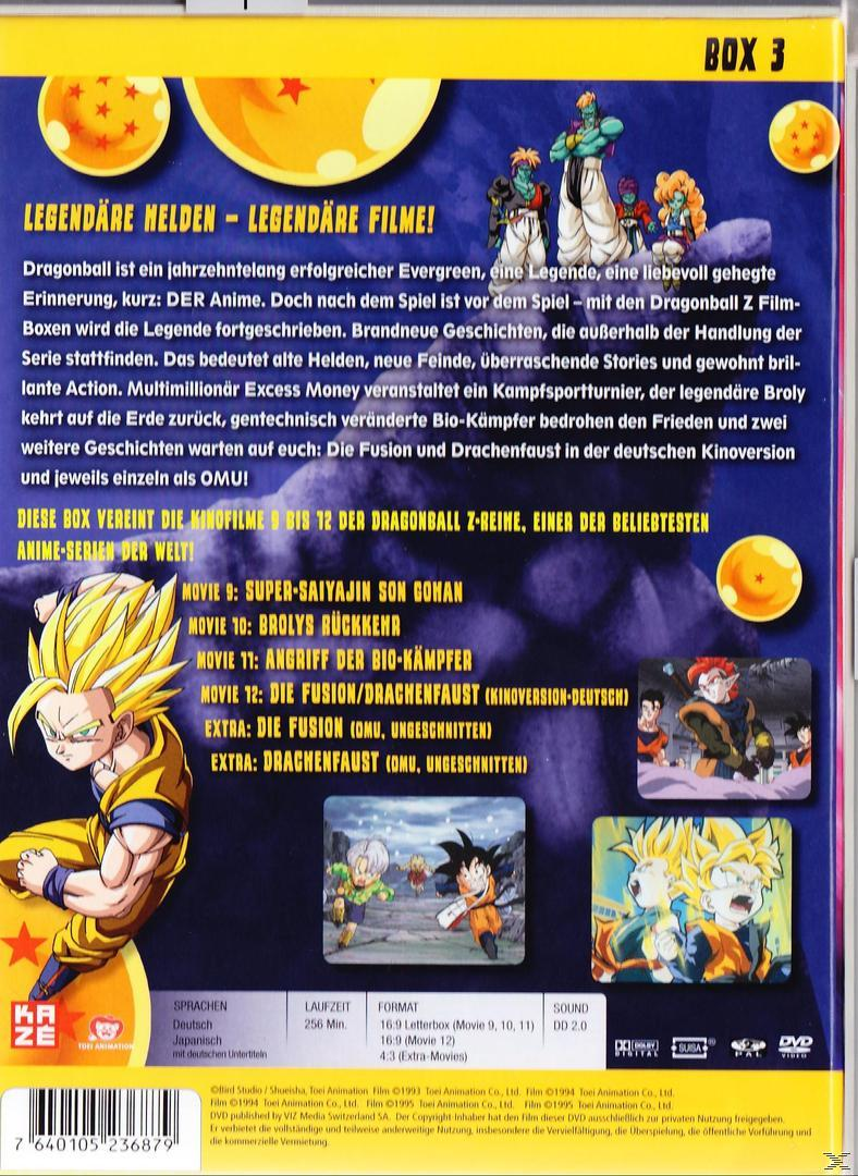 Dragon Ball Z DVD-Cover. Verschiedene Charaktere in einer farbenfrohen, actiongeladenen Szene.