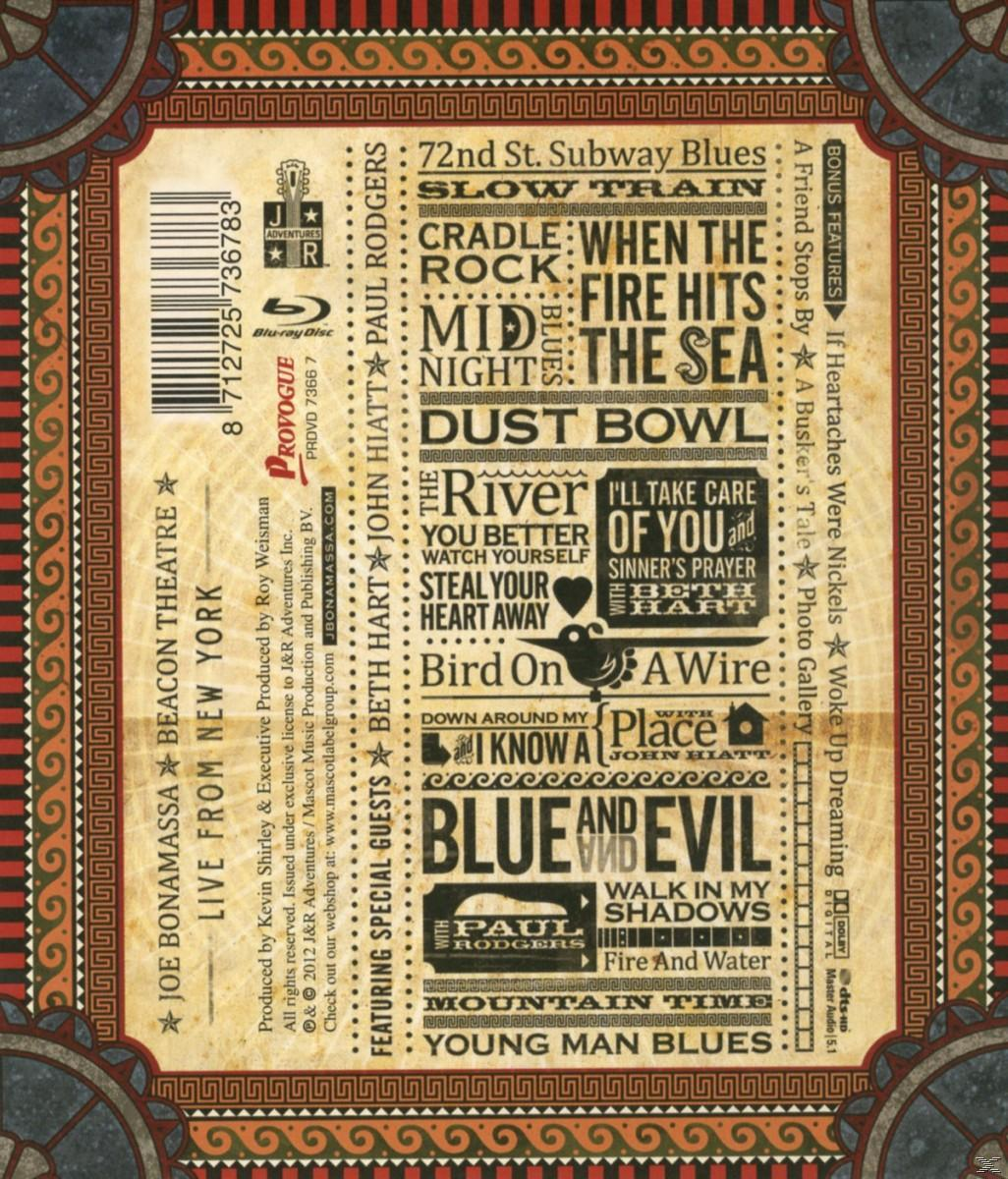 Rückseite eines Joe Bonamassa Albums. Text und Design im Vintage-Stil.