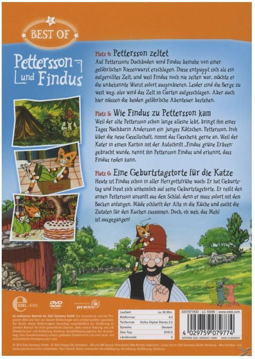 DVD-Cover mit Text und Illustrationen aus dem Zeichentrickfilm Pettersen und Findus.