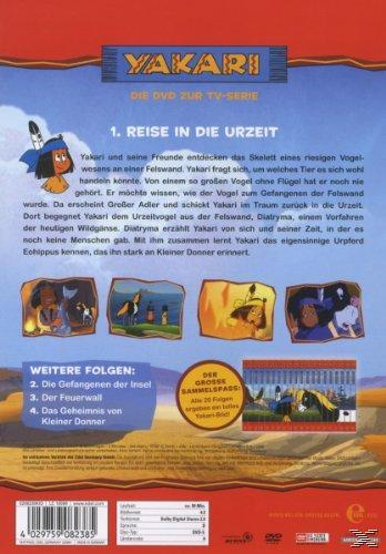 DVD-Cover f ür Yakari, eine Zeichentrickserie. Zeigt eine Cartoonfigur mit einer Feder im Haar.