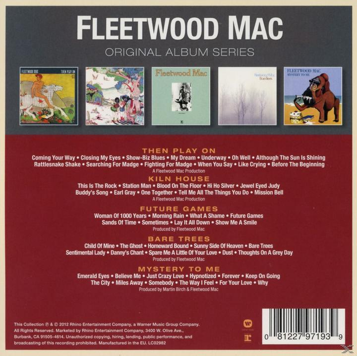 Rückseite des Fleetwood Mac Albums. Songtitel und Albumcover.