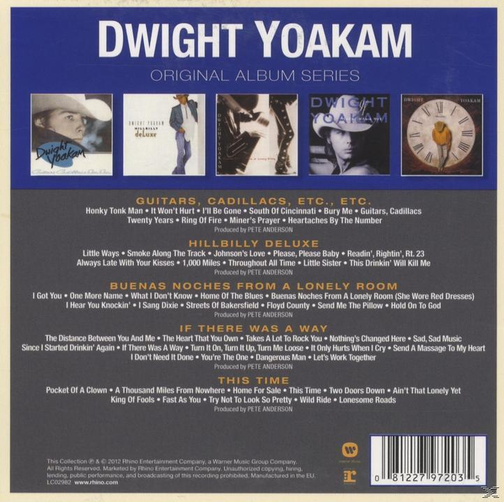 Albumcover, Dwight Yoakam, Fotos, Songlisten und Text 'Original Album Series'.