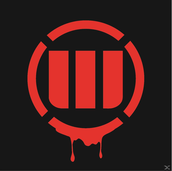 Ein rotes Wilson-Logo mit tropfender Farbe auf schwarzem Hintergrund.