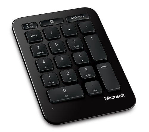 Microsoft logosu olan siyah sayısal tuş takımı.