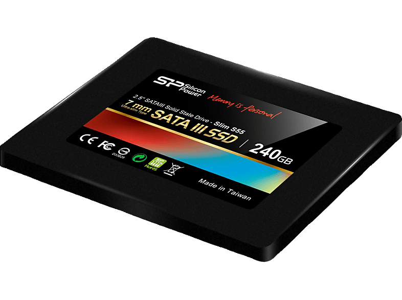 SILICON POWER SP240GBSS3S55S25 Slim S55 Festplatte, 240 GB SSD SATA 6 Gbps, 2,5 Zoll, intern