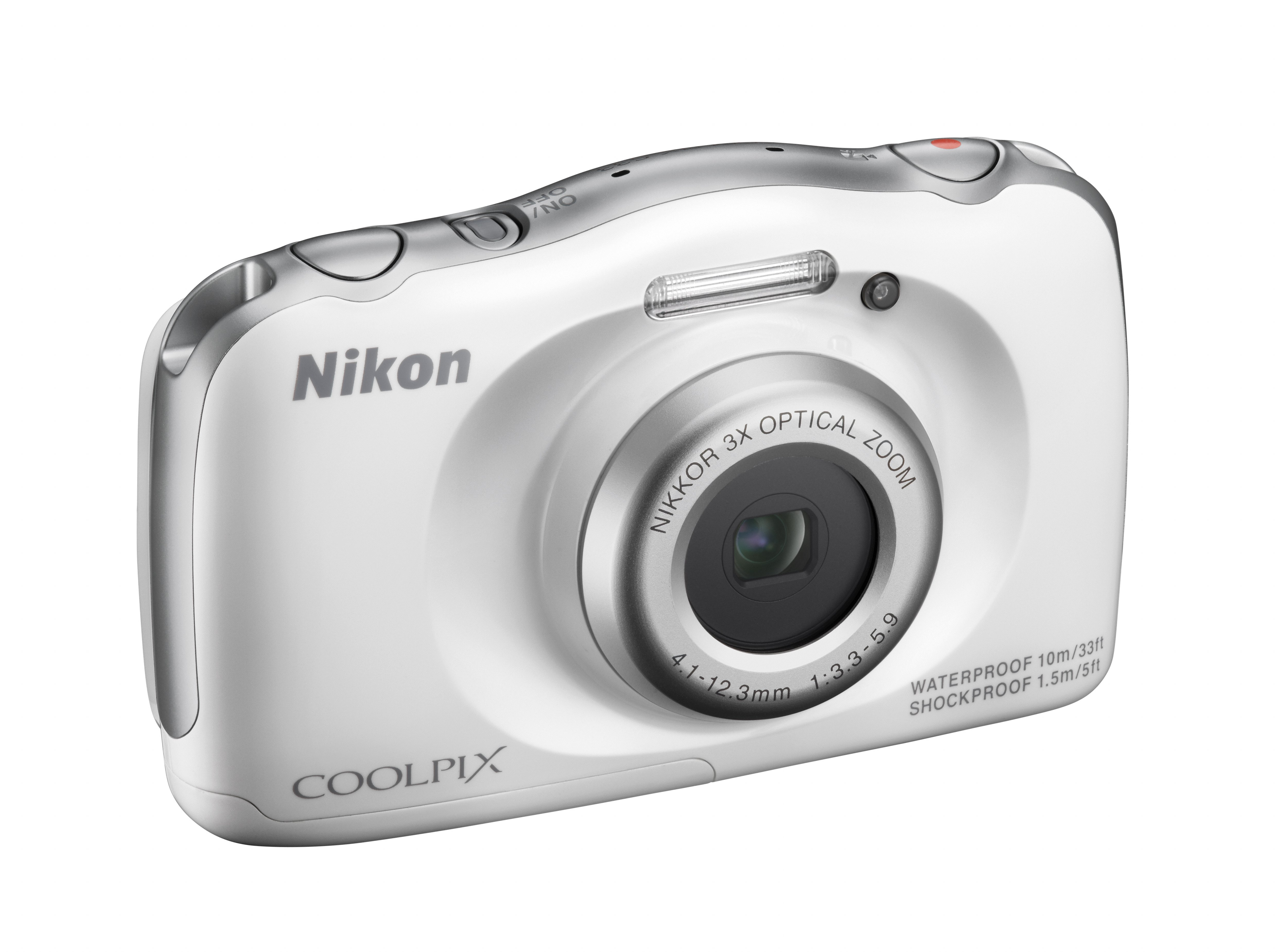 NIKON COOLPIX S33 Kompaktkamera Weiß, 3x opt. Zoom, TFT-LCD