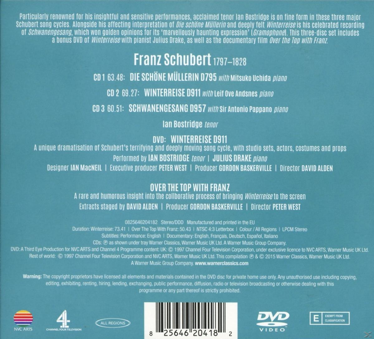 CD-Cover mit Text und Bild von Franz Schubert, inklusive DVD und CD-Set.