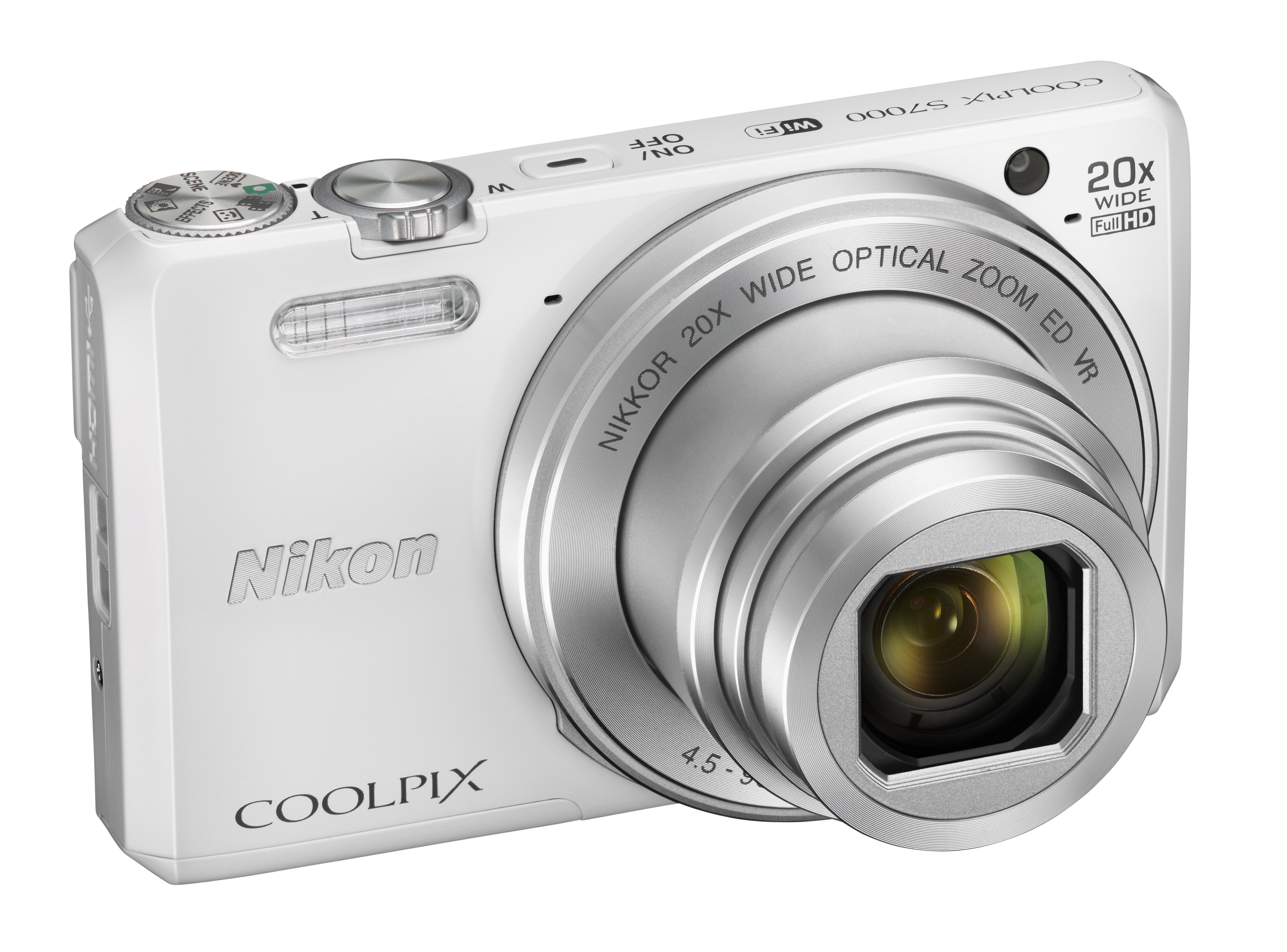 NIKON COOLPIX S7000 Kompaktkamera Weiß, 20x opt. Zoom, TFT-LCD, WLAN