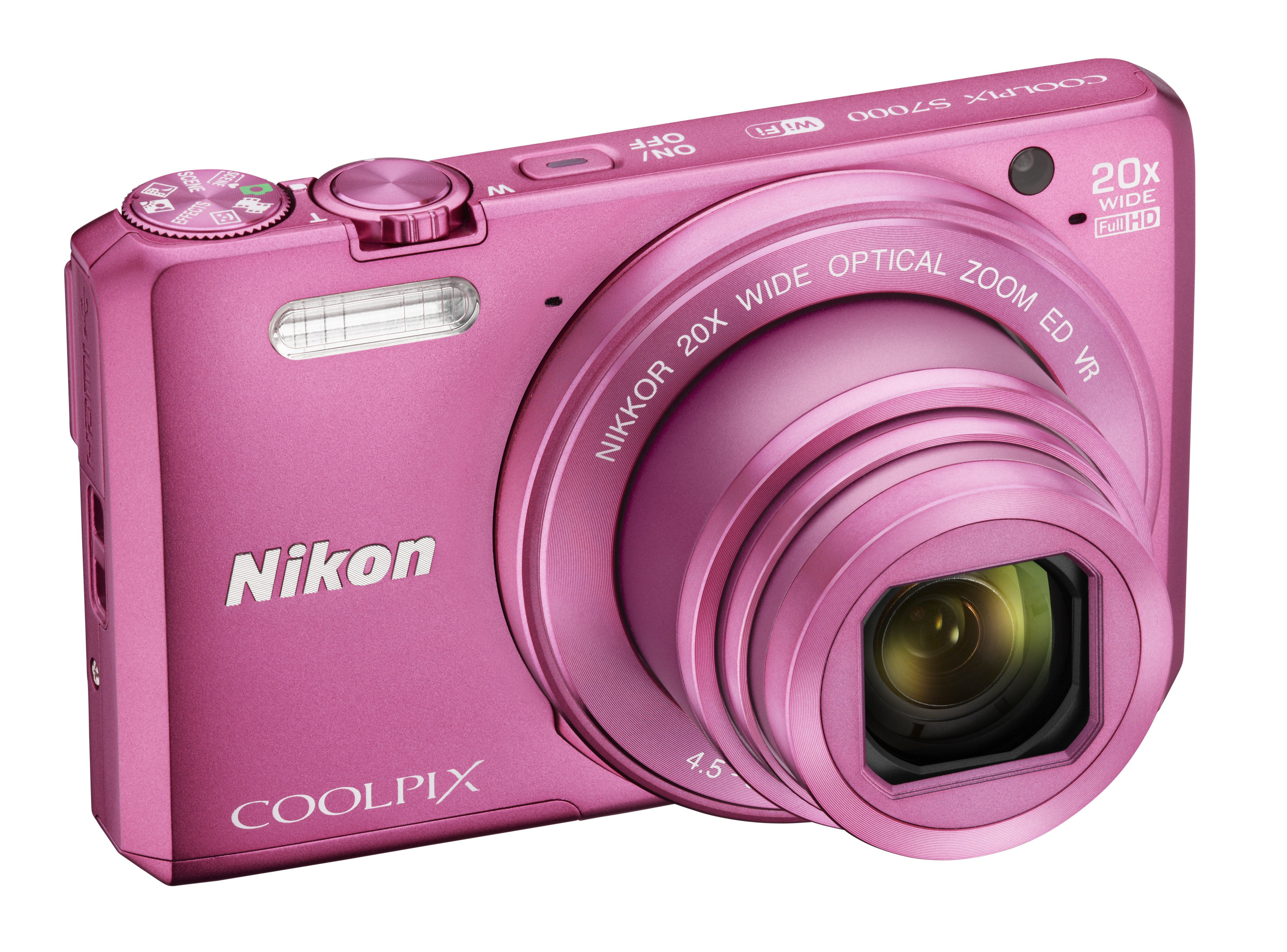 NIKON COOLPIX S7000 Kompaktkamera Pink, 20x opt. Zoom, TFT-LCD, WLAN