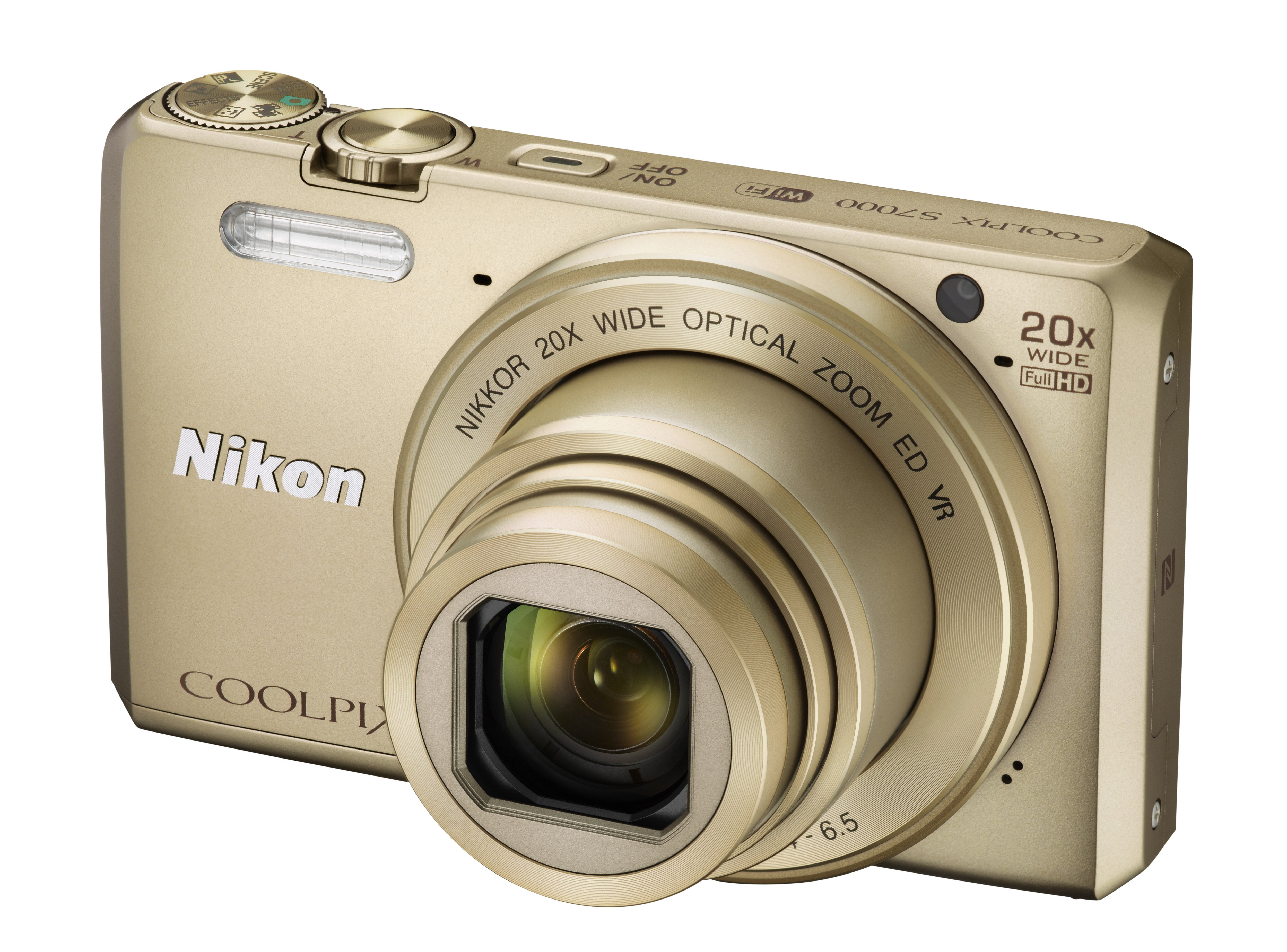 NIKON COOLPIX S7000 Kompaktkamera Gold, 20x opt. Zoom, TFT-LCD