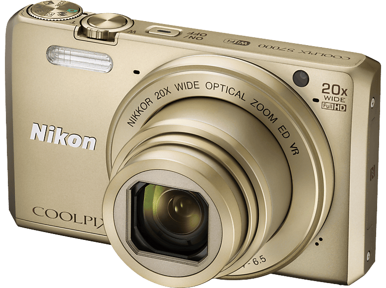 NIKON COOLPIX S7000 Kompaktkamera Gold, 20x opt. Zoom, TFT-LCD