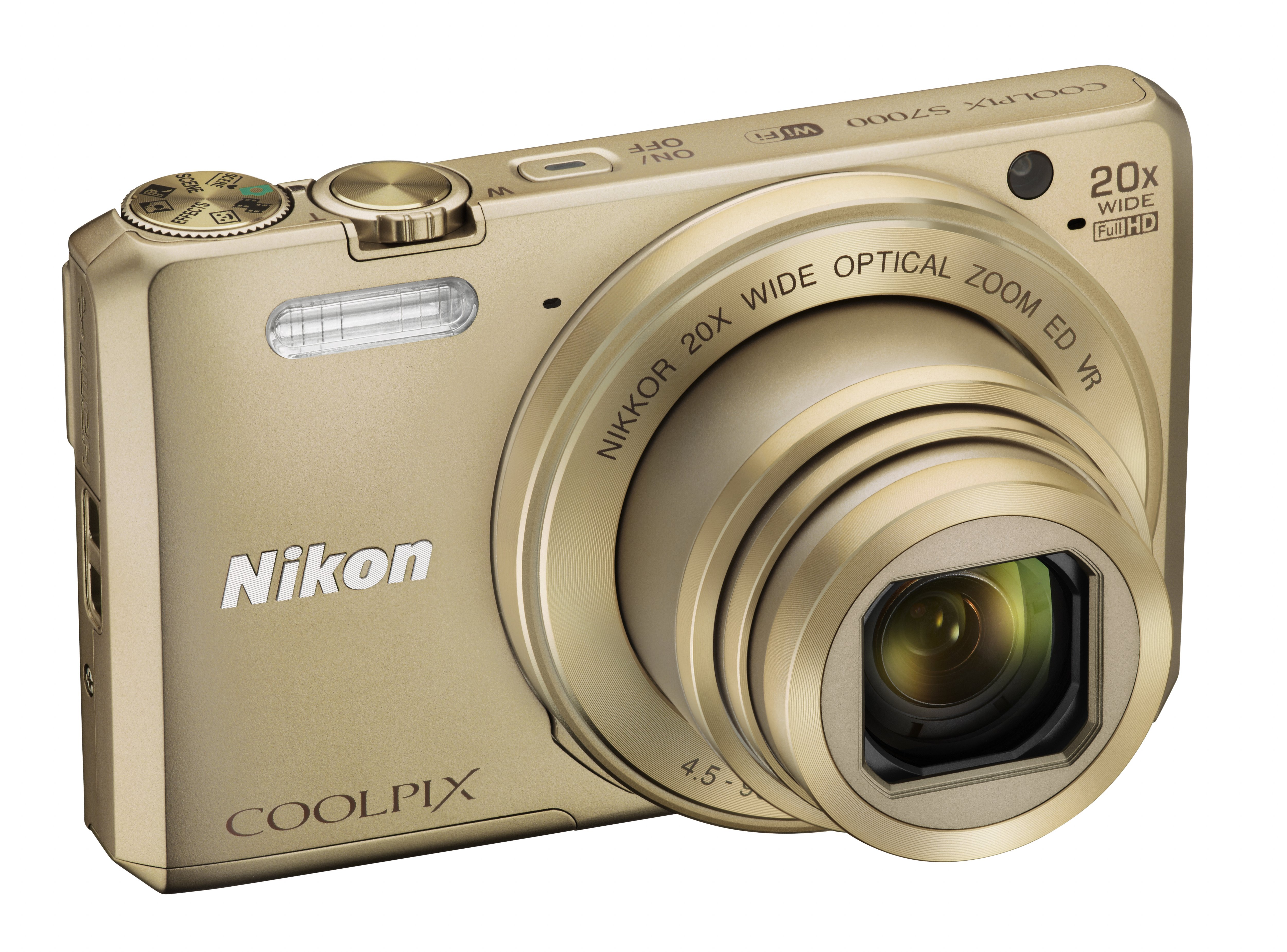NIKON COOLPIX S7000 Kompaktkamera Gold, 20x opt. Zoom, TFT-LCD, WLAN