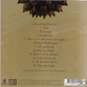 CD-Rückseite mit einer Titelliste auf beigem Hintergrund. Produziert von Ian Bairnson und The Wakeman.