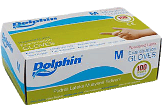 DOLPHIN Lateks 50'li Muayene Eldiveni Pudralı M Boy TM-ELD-0015