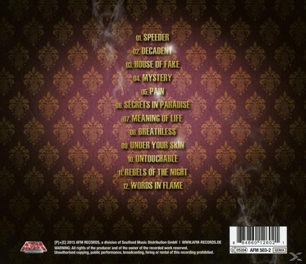 Album hátlapja számlistával és album részletekkel.