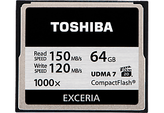 TOSHIBA CF EXCERIA 64Go 150MB/S - Carte mémoire  (64 GB, 150, Noir)