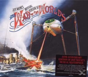 Album borító: egy hadigép lézert lő egy hajóra. Cím: 'Jeff Wayne's War of the Worlds'.