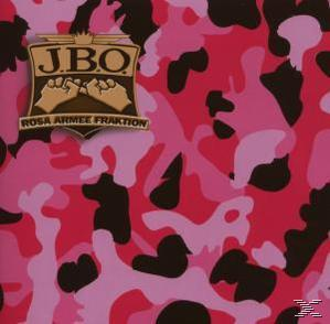Albumcover. Rosa-rotes Tarnmuster. J.B.O.-Logo. Text: Rosa Armee Fraktion.