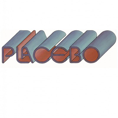 Placebo album borítója. A zenekar neve nagy, stilizált betűkkel, kék, piros és fehér színben.