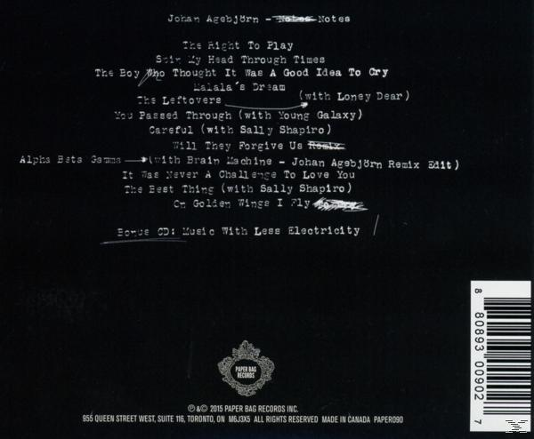 Johan Agebjörn - Notes  - (CD)