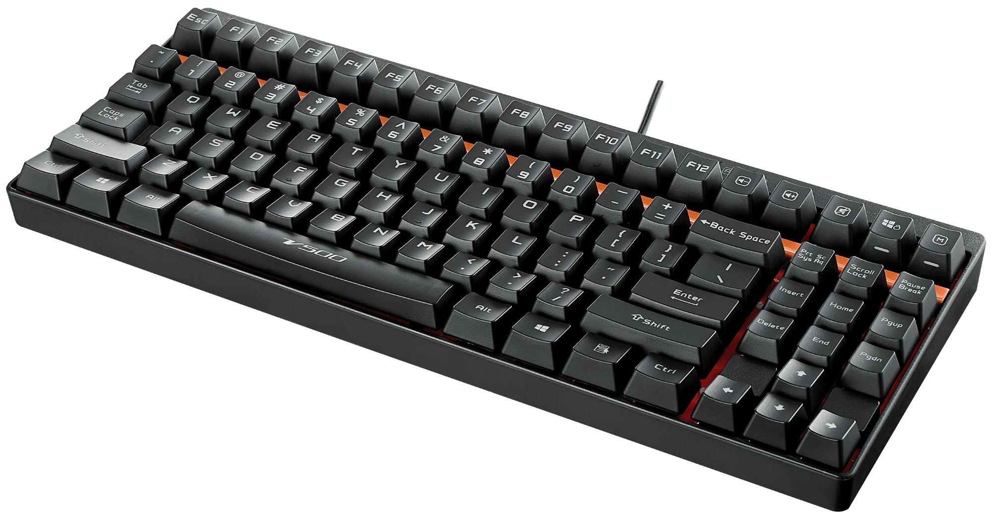 RAPOO V500, Gaming Tastatur, Mechanisch, kabelgebunden, Schwarz