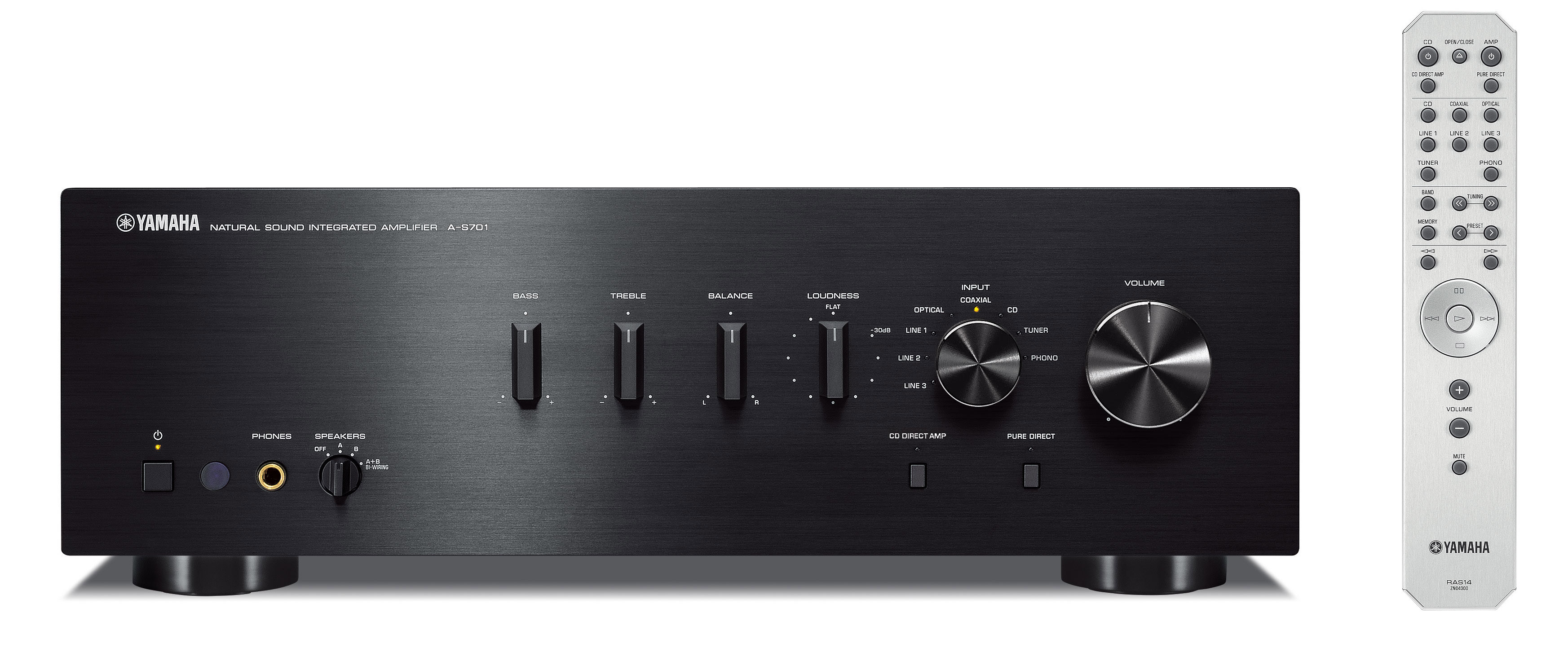 YAMAHA A-S701 Vollverstärker (2Kanäle, 160 Wattpro Kanal, Schwarz)