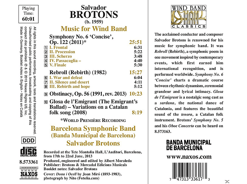 Thumbnail - Barcelona Symphonic - Music For Wind Band (CD)
