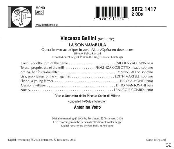 Maria Callas - La Sonnambula (Edinburgh 1957)  - (CD)