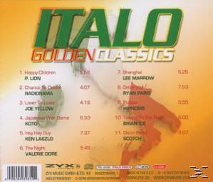 Albumcover mit dem Wort ITALO in Grün und einer Liste von Songs mit Zeiten.