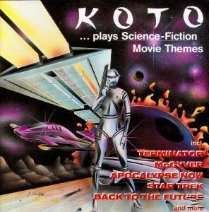 Albumcover mit einem futuristischen Roboter und Raumschiff. Text enthält Filmtitel.