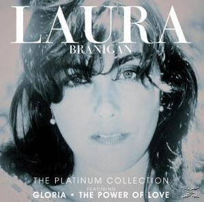 Albumcover: Laura Branigan. Nahaufnahme ihres Gesichts. Weißer und grauer Hintergrund. Text oben.