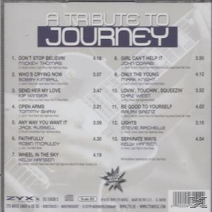 Rückseite eines Albums mit dem Titel 'A Tribute to Journey', mit Trackliste.