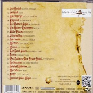 CD-Rückseite mit Trackliste und Text. Brauner und beiger Hintergrund.