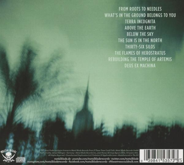 Albumcover: grüner Hintergrund, Text in weißer Schrift und verschwommenes Kirchenbild.